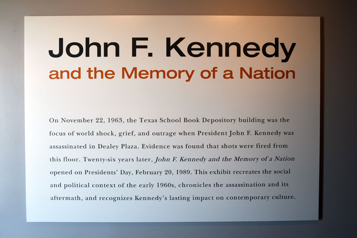 324 The exhibit on the 6th floor of the Texas School Book Depository Building chronicles the assassination of President John F. Kennedy.JPG